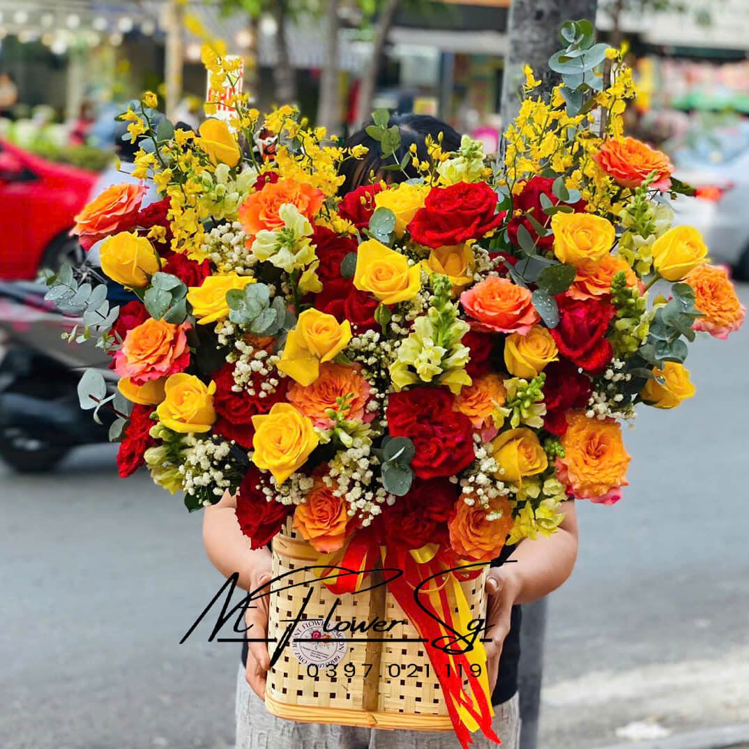 Giỏ hoa tươi 008
